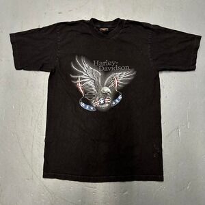 Vintage 2000s Harley Davidson eagle Las Vegas double sided graphic biker tShirt